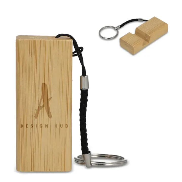 Bamboo phone holder keychain - LT99719 (gadzety reklamowe)